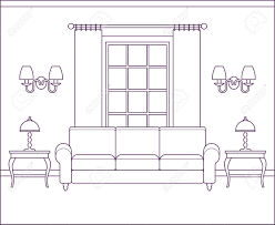Check spelling or type a new query. Room Interior Vector Living Room Home Flat Design With Furniture Window Outline Sketch House Scene In Line Art Style Linear Contour Background Cartoon Illustration Coloring Page Royalty Free Cliparts Vectors And Stock