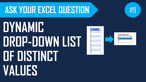 Is there any way to make it dynamic? Drop Down List Of Distinct Values In Excel Youtube