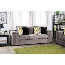 What are some of the most reviewed products in sofas? Holland Contemporary Warm Grey Nailhead Sofa By Foa Overstock 27492233