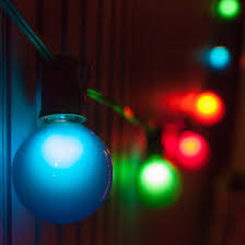 Patio Lights Multicolor Satin Party Lights G50 Bulbs On Black Wire