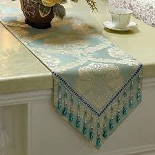 Preview Fadfay Modern Jacquard Floral Table Runner Handmade Tassel Beaded Table Runners By Dinner Entertaining Top Tig Isi Sablonu Ortuler Kumas Cicek