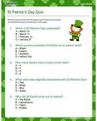 What are the thanksgiving trivia questions and answers? St Patrick S Day Quiz Fun Holiday Activity For Kids Jumpstart