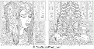 This is complete set of coloring pages for adults coloring book. Coloring Pages With Egyptian Pharaoh Egyptian Pharaoh Drawn In Black And White Colouring Style Freehand Sketch Drawing With Canstock