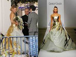 Serena S Dress Is Growing On Me Blake Lively Wedding Gold Wedding Dress White Wedding Gowns
