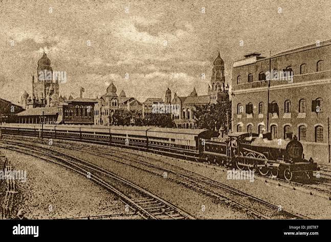 steam engine at Victoria Terminus railway station Bombay Mumbai Maharashtra India Asia Indian old vintage 1900s picture Stock Photo - Alamy