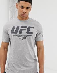 Shop with afterpay on eligible items. Reebok Ufc Logo T Shirt In Grey Asos