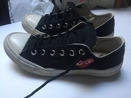 See more ideas about cdg converse, converse, me too shoes. Comme Des Garcons Converse Cdg Play Black Low Top 9 Women With Box Ebay