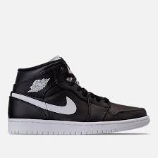 Air Jordan Retro 1 Mid Black And White Men S Air Jordan 1 Mid Retro Basketball Shoes Retro Basketball Shoes Air Jordans Nike Basketball Shoes