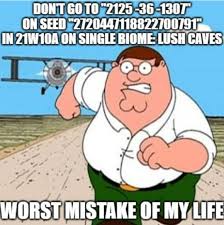 Meme Museum Post 5691 Amogus Among Us Coordinates Dont Family Guy Go Minecraft Peter Griffin Plane Seed Text To Worst Mistake Of My Life