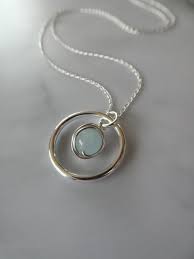 Buy Aquamarine Pendant, Silver Aquamarine Pendant, Aquamarine Necklace,  March Birthstone Jewelry, Silver Circle Pendant, Blue Gemstone Pendant,  Online in India
