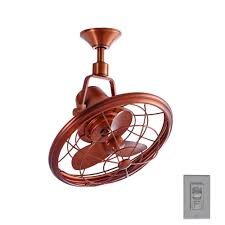 Home depot ceiling fan lights. Home Decorators Collection Bentley Ii 18 In Indoor Outdoor Weathered Copper Oscillating Ceiling Fan With Wall Control Al14 Wc The Home Depot