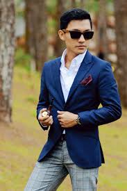 Black Blazer Grey Pants Blue Shirt Pin On Suit Up