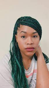 Jungle Green Box Braids Emerald Colored Braids Green Hair Colored Braids Emerald Green Hair