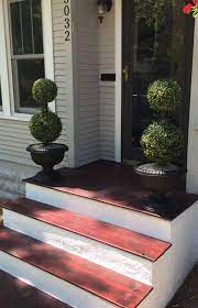 Wood Treads On Top Of Old Concrete Steps Rejuvenated Front Porch Steps Concrete Front Steps Porch Makeover
