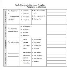Paragraph Summary Template Book Review Template Chapter Summary Book Report Templates