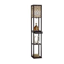 This gorgeous piece adds versatility as the shelves can be used to display photographs. Artiva 63 In Expresso Etagere Shelf Floor Lamp With Drawer A808101ex The Home Depot