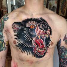 Artist Hans Pasztjerik Stay Classy Tattoo Traditional Bear Tattoo Traditional Chest Tattoo Bear Tattoo