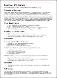 Engineer Cv Sample Curriculum Vitae Builder Engineering Resume Templates Cv Template Word Engineering Resume