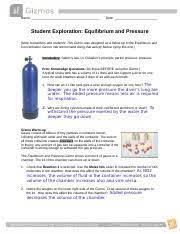 Energy changes in reactions 2.1: Pierra Flack Gizmo Equilibrium And Pressure Docx Name Date Student Exploration Equilibrium And Pressure Note To Teachers And Students This Gizmo Was Course Hero