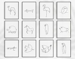 Line Woman Head Flower Art Set Of 3 Prints Woman Line Drawing Etsy Abstract Line Art Minimalist Wall Art Animal Line Drawings