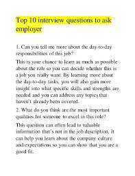 Top 10 Interview Questions To Ask Employer Job Interview Answers Interview Questions To Ask Job Interview Advice