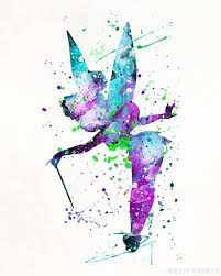 Tinker Bell Peter Pan Type 3 Print Watercolor Disney Disney Etsy Poster Wall Art