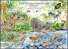 Sivik projek 2011 flora & fauna di malaysia pendahuluan di malaysia pada penghujung 1989 anggaran 18.5 juta hektar atau 56.3 peratus daripada bumi di malaysia diliputi hutan. Gulfmann Stamps World Malaysia Seven Wonders Of Malaysian Flora Fauna