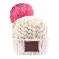 Natural Pom Beanie Bright Pink Pom Love Your Melon Pink Beanies Pom Beanie
