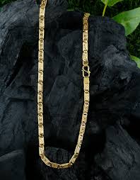Buy Gold Finish Biscuit Chain For Mens Online Anuradha Art Jewellery Gold Bride Jewelry Mens Jewelry Bracelet Chains For Men