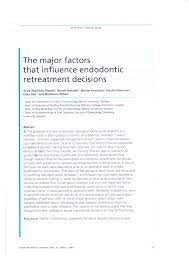 PDF) The major factors that influence endodontic retreatment decisions