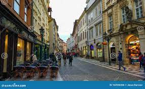 Prague, Czech Republic; 05162019: Typical Czech Street with Buildings on  Both Sides in the Old Town of Prague Editorial Photo - Image of bohemia,  czech: 163946446