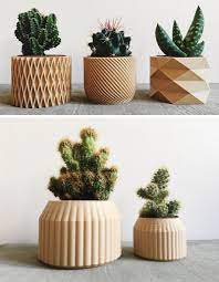 These Biodegradable Planters Are Made From 3d Printed Wood 3d Printing Diy 3d Printing Art Wood Print