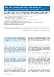 Child west nile virus symptoms. Pdf West Nile Virus Transmission Results From The Integrated Surveillance System In Italy 2008 To 2015