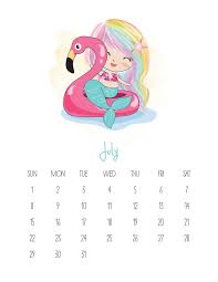 Free Printable 2018 Kawaii Mermaid Calendar The Cottage Market Kids Calendar Cute Calendar Calendar Wallpaper