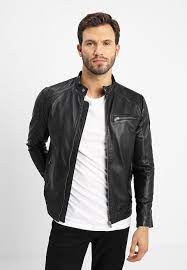 Selected Homme Classic Jacket Lederjacke Black Schwarz Zalando De Leather Jacket Outfit Men Leather Jacket Men Leather Jeans Men
