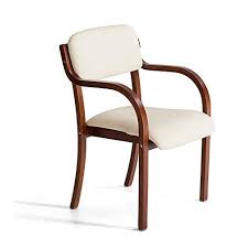 Yan Junau Wooden Armchair With Armrests White Cushion Seat For Home And Business Brown S Tabletop Wooden Dining Chairs Simple Dining Chairs Solid Wood Chairs