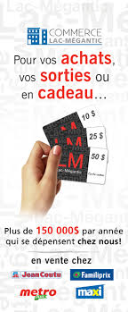 Rentrer dans la station de métro et consulter le panneau d'affichage. Carte Cadeau Lac Megantic Commerces Lac Megantic