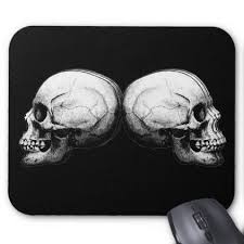 Black And White Mouse Pad Profile Skull Black And White Mouse Pad Black Gifts Unique Cool Diy Customize Personalize Black And White Style Black White Fashion Skull
