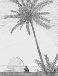 Beach Drawing Images Carinewbi You could also finish it with black to make a silhouette painting.