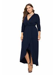In europa ist das klassische kleid lang, hochgeschlossen und weiß. Elegante Kleid Grosse Grosse Schwarz Jersey Vokuhila Langarm V Ausschnitt