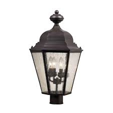 Titan Lighting Cotswold 4 Light Oil Rubbed Bronze Outdoor Post Lamp Tn 60281 The Home Depot