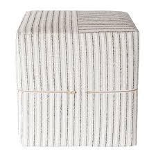 Black And White Striped Outdoor Ottoman Rodin Stripe Cube Ottoman Natural Cube Ottoman Ottoman Minimalist Living Room