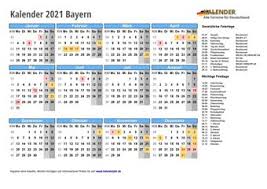 Alle jahrestermine wie feiertage und ferien auf einen blick. Kalender 2021 Bayern Feiertage Kw Pdf Excel
