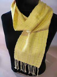 Yellow Bambu Handwoven Scarf Handwoven Scarf Hand Weaving Scarf