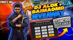 We have done this work for you. Free Fire Live Dj Alok Team Code Giveaway Diamond Giveaway Youtube