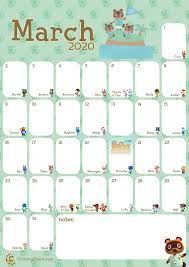 New Horizons Printable Monthly Calendar March Crossingcharm Animal Crossing Animal Crossing Memes Animal Crossing Game