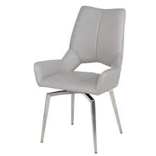 Halle Swivel Dining Chair In Taupe Faux Leather Swivel Dining Chairs Dining Room Spaces Dining Chairs