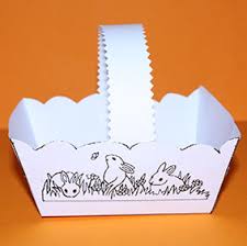 Le panier pour récolter les gourmandises en chocolat ! Panier De Paques Rectangulaire A Colorier