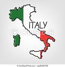 Regions and city list of italy with capital and administrative centers are marked. Outline Of Italy Map Filled With Italian Flag Vector Illustration Canstock