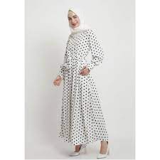 Motif polkadot kerap kali dihindari. Gamis Syar I Asdf Dress Muslim Polkadot Polkadot Hitam Putih Dress Polka Shopee Indonesia